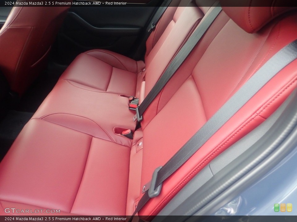 Red Interior Rear Seat for the 2024 Mazda Mazda3 2.5 S Premium Hatchback AWD #146555450
