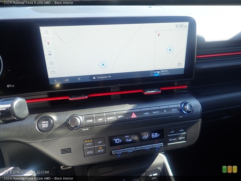 Black Interior Controls for the 2024 Hyundai Kona N Line AWD #146556329