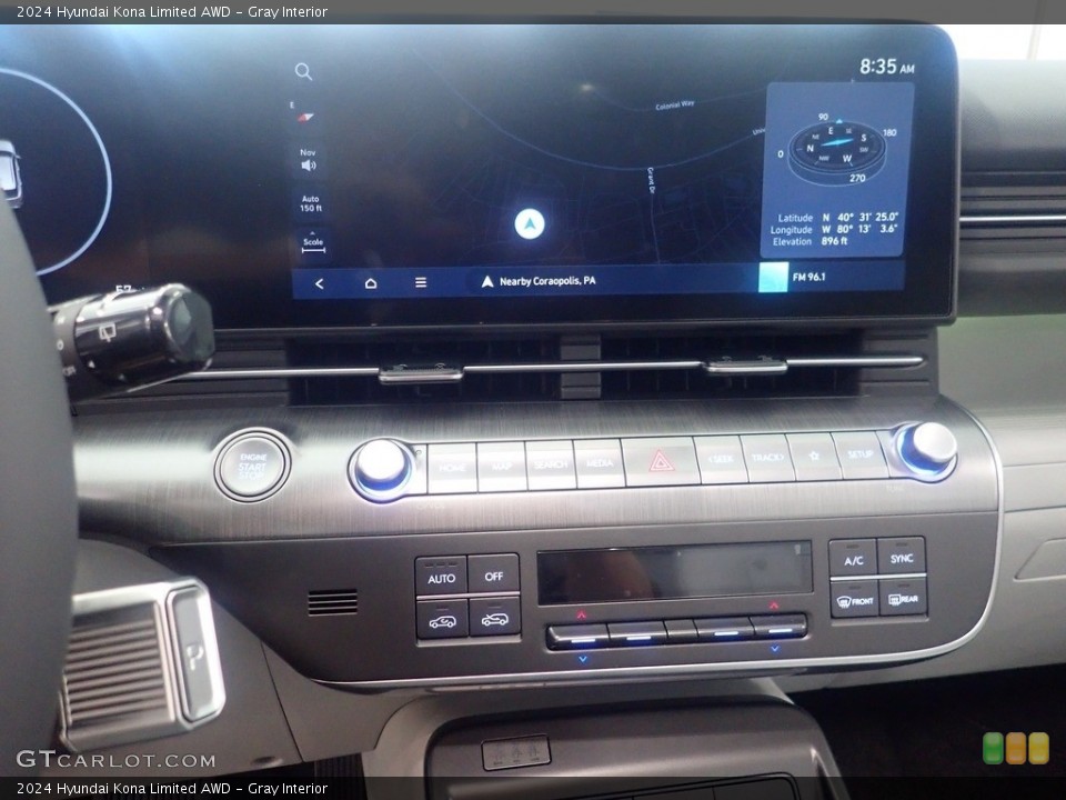 Gray Interior Controls for the 2024 Hyundai Kona Limited AWD #146556707