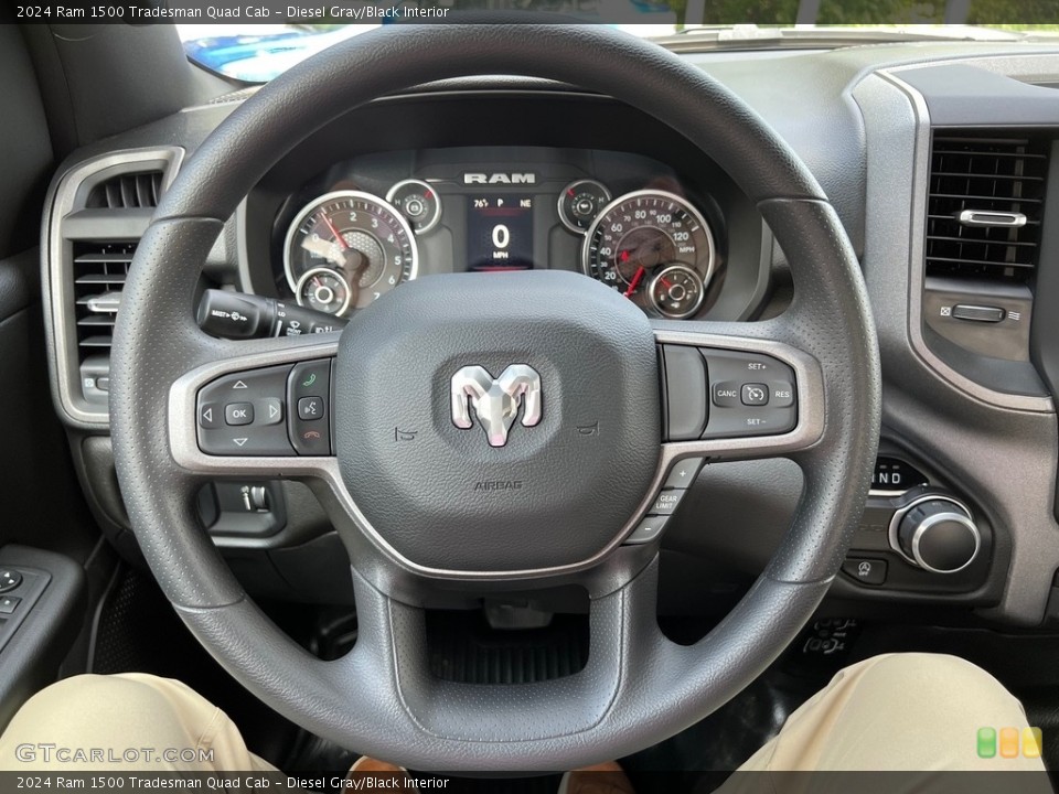 Diesel Gray/Black Interior Steering Wheel for the 2024 Ram 1500 Tradesman Quad Cab #146556818