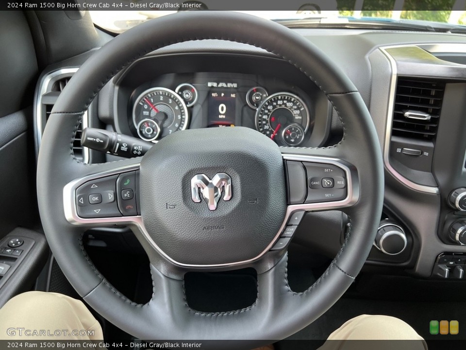 Diesel Gray/Black Interior Steering Wheel for the 2024 Ram 1500 Big Horn Crew Cab 4x4 #146557565