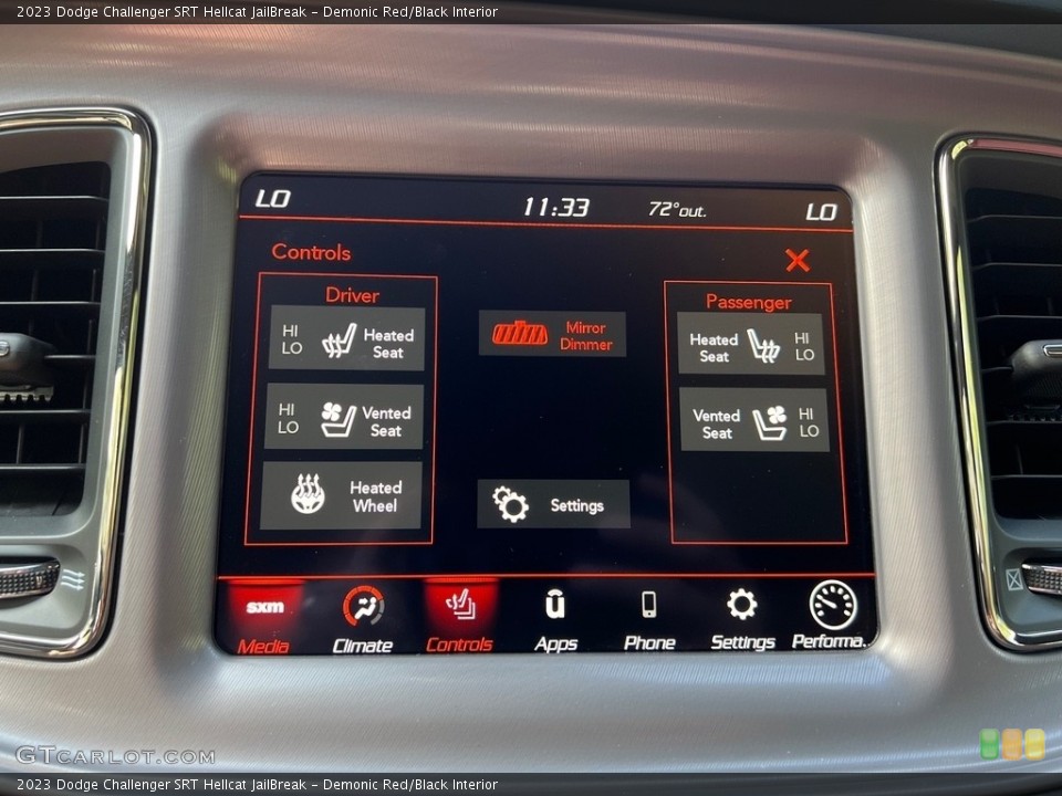 Demonic Red/Black Interior Controls for the 2023 Dodge Challenger SRT Hellcat JailBreak #146558219