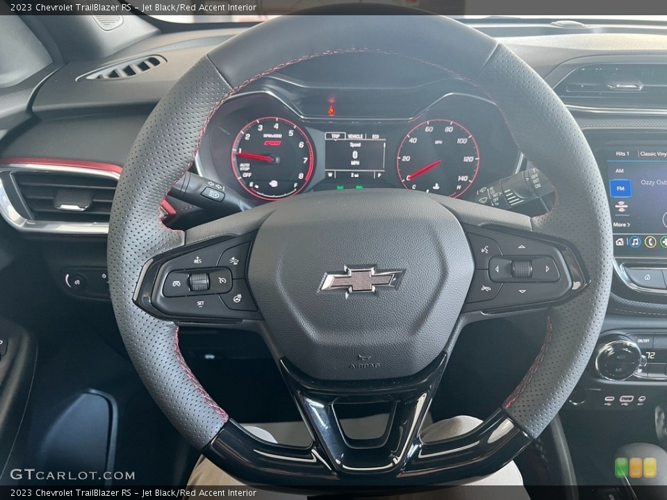 Jet Black/Red Accent Interior Steering Wheel for the 2023 Chevrolet TrailBlazer RS #146558414