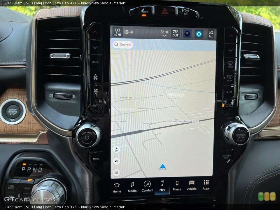 Black/New Saddle Interior Navigation for the 2023 Ram 1500 Long Horn Crew Cab 4x4 #146558966