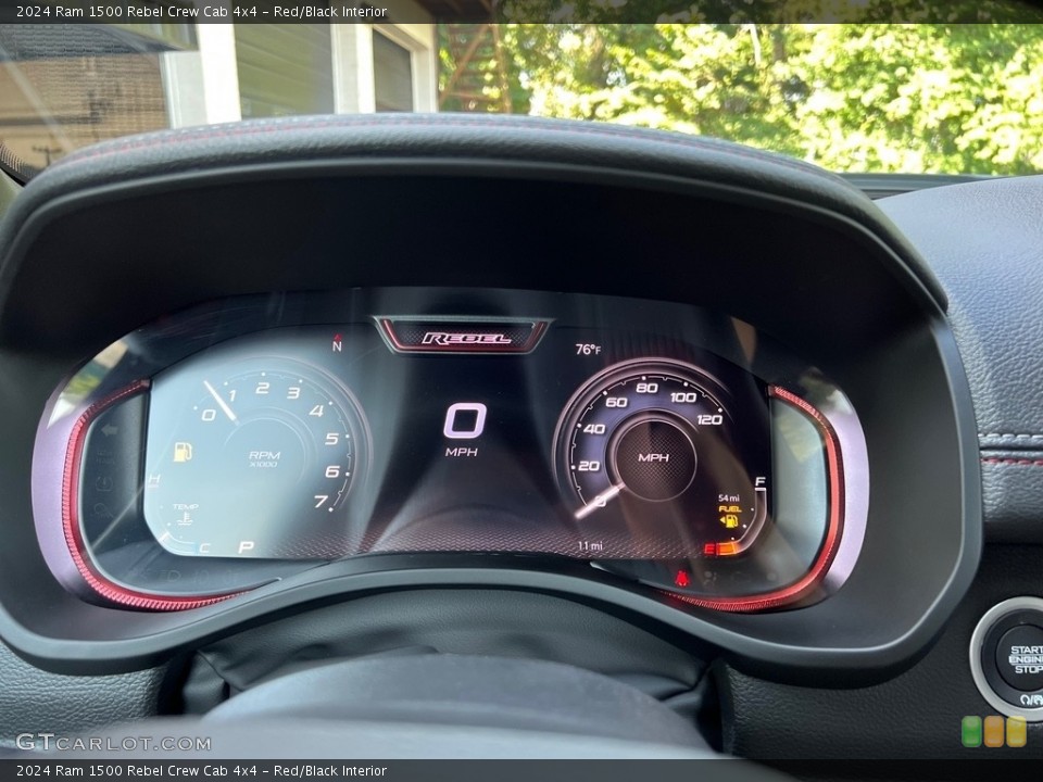 Red/Black Interior Gauges for the 2024 Ram 1500 Rebel Crew Cab 4x4 #146560310