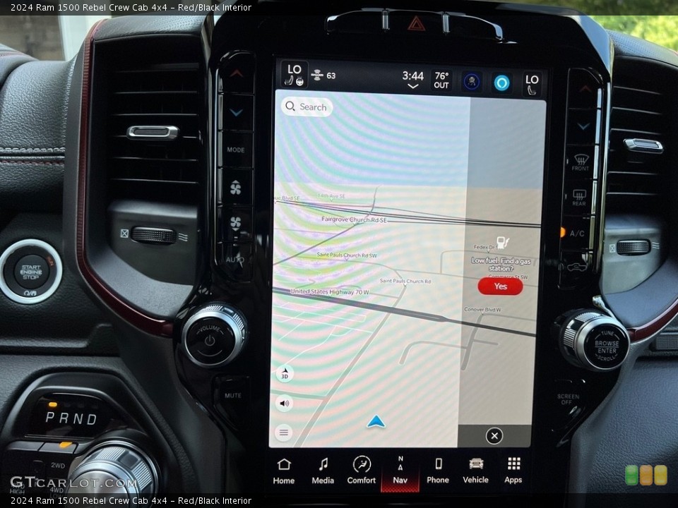 Red/Black Interior Navigation for the 2024 Ram 1500 Rebel Crew Cab 4x4 #146560331