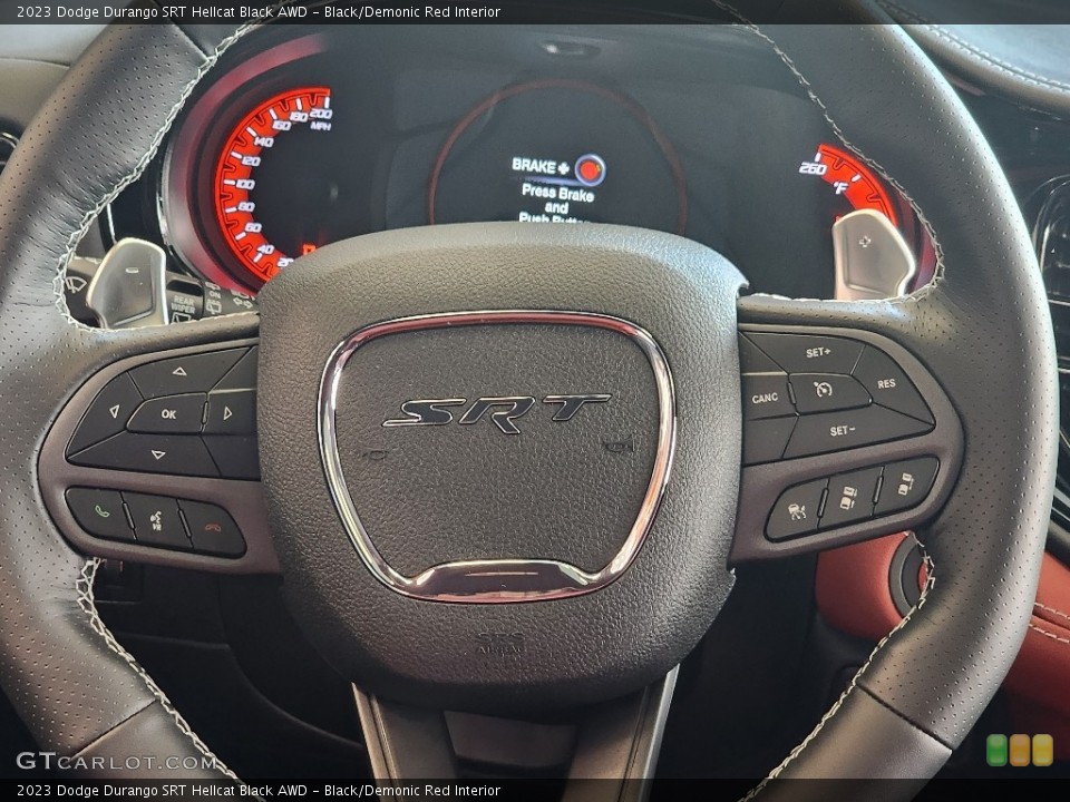 Black/Demonic Red Interior Steering Wheel for the 2023 Dodge Durango SRT Hellcat Black AWD #146561218