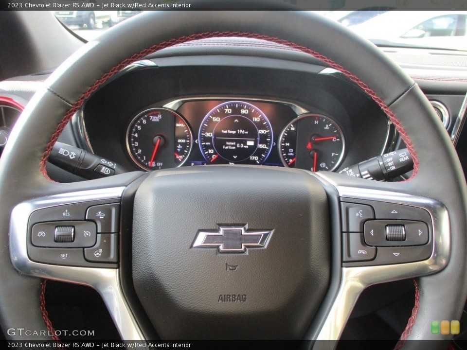 Jet Black w/Red Accents Interior Steering Wheel for the 2023 Chevrolet Blazer RS AWD #146564609