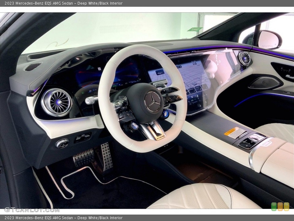 Deep White/Black 2023 Mercedes-Benz EQS Interiors