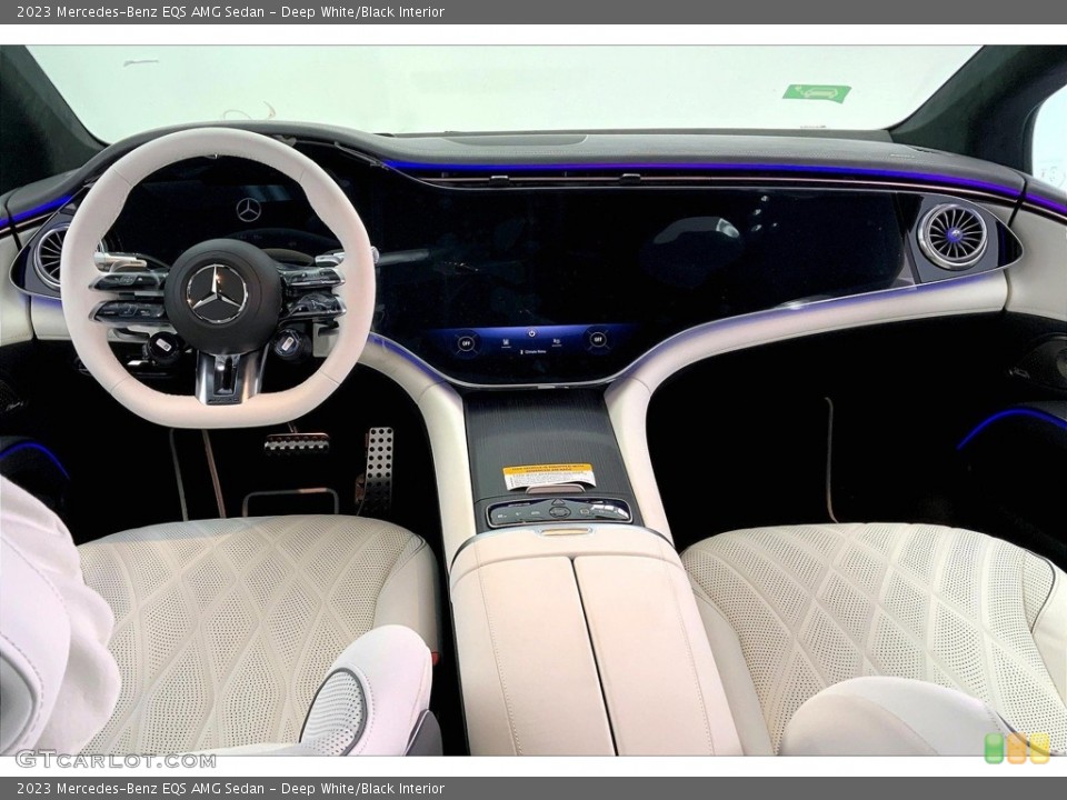Deep White/Black Interior Dashboard for the 2023 Mercedes-Benz EQS AMG Sedan #146566822