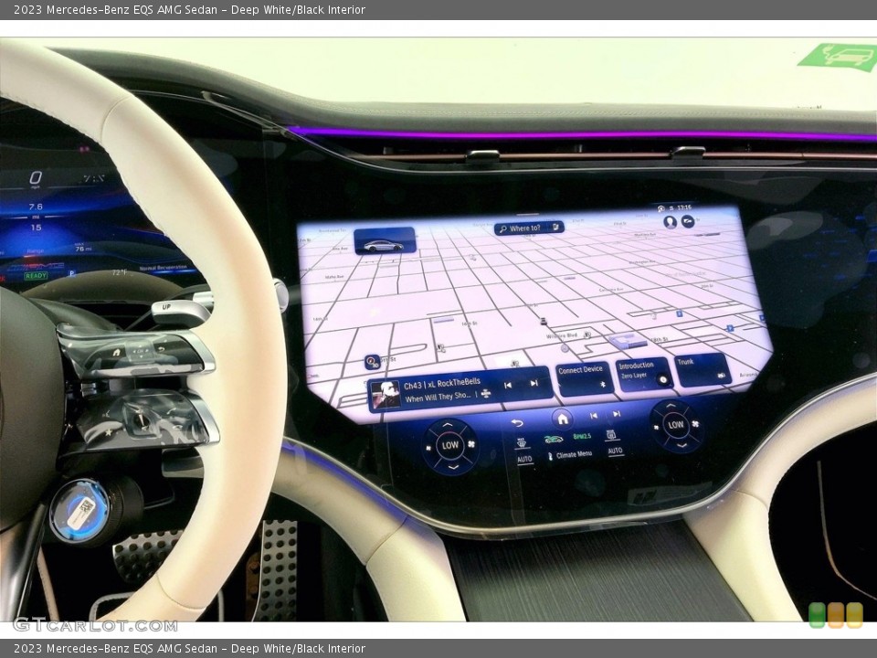 Deep White/Black Interior Navigation for the 2023 Mercedes-Benz EQS AMG Sedan #146566847