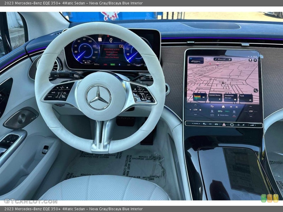 Neva Gray/Biscaya Blue Interior Dashboard for the 2023 Mercedes-Benz EQE 350+ 4Matic Sedan #146566947
