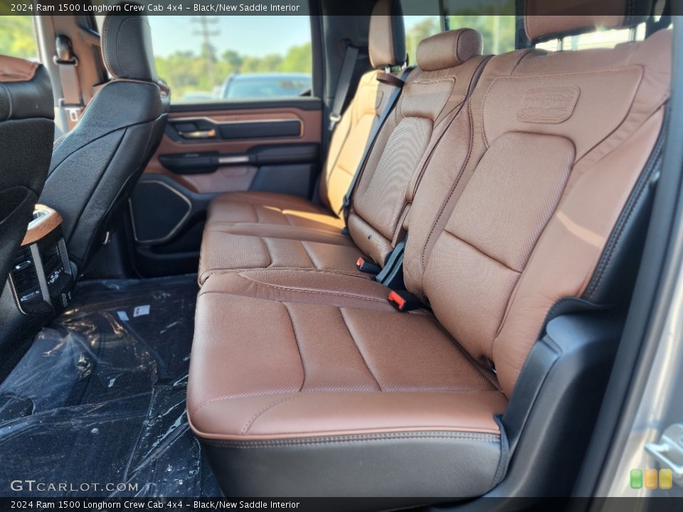 Black/New Saddle Interior Rear Seat for the 2024 Ram 1500 Longhorn Crew Cab 4x4 #146568013