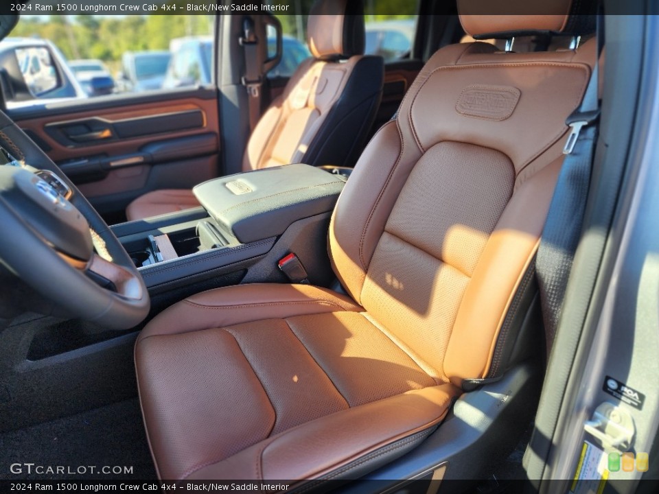 Black/New Saddle Interior Front Seat for the 2024 Ram 1500 Longhorn Crew Cab 4x4 #146568151