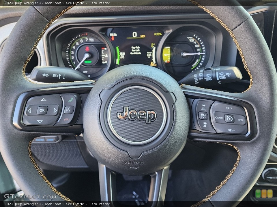 Black Interior Steering Wheel for the 2024 Jeep Wrangler 4-Door Sport S 4xe Hybrid #146569780
