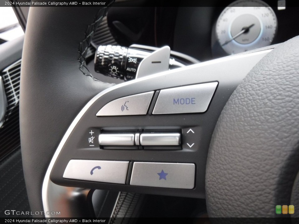 Black Interior Steering Wheel for the 2024 Hyundai Palisade Calligraphy AWD #146570550