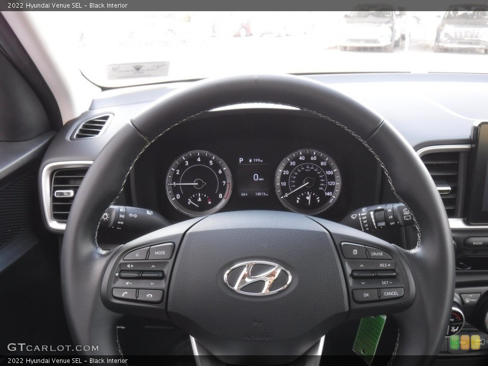 Black Interior Steering Wheel for the 2022 Hyundai Venue SEL #146571295