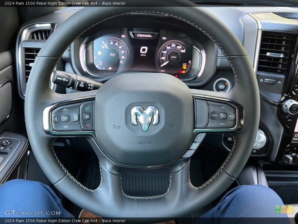 Black Interior Steering Wheel for the 2024 Ram 1500 Rebel Night Edition Crew Cab 4x4 #146571338