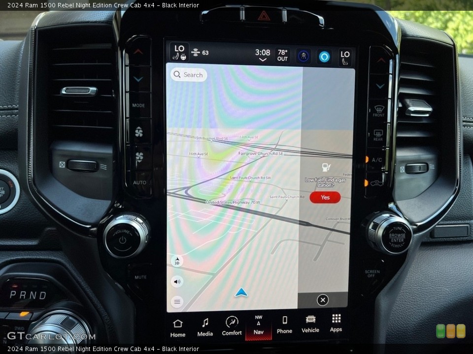 Black Interior Navigation for the 2024 Ram 1500 Rebel Night Edition Crew Cab 4x4 #146571433