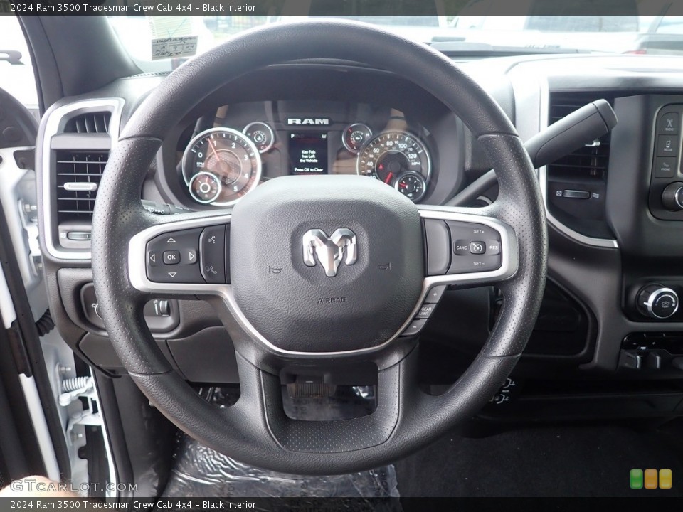 Black Interior Steering Wheel for the 2024 Ram 3500 Tradesman Crew Cab 4x4 #146572602