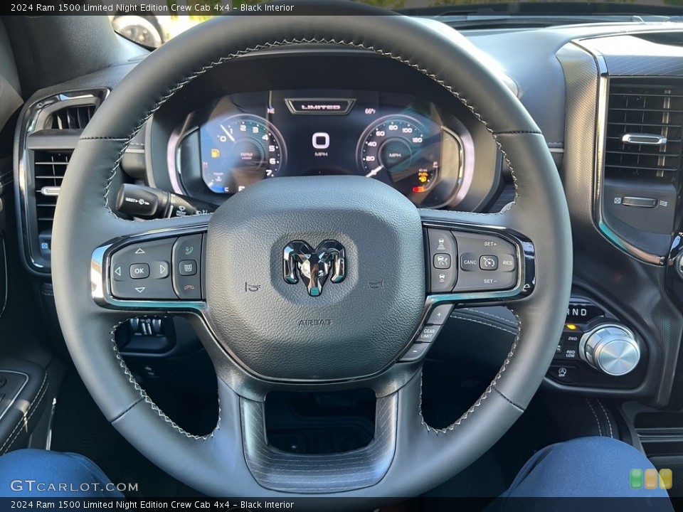 Black Interior Steering Wheel for the 2024 Ram 1500 Limited Night Edition Crew Cab 4x4 #146572927