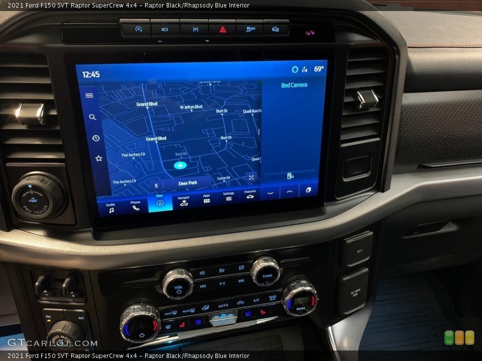 Raptor Black/Rhapsody Blue Interior Controls for the 2021 Ford F150 SVT Raptor SuperCrew 4x4 #146574260