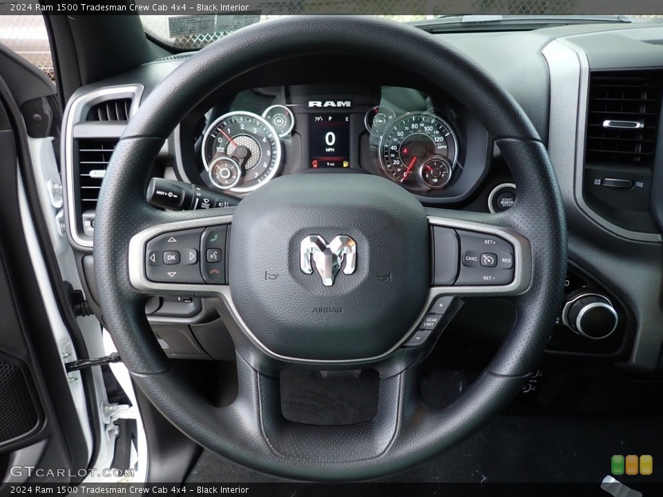 Black Interior Steering Wheel for the 2024 Ram 1500 Tradesman Crew Cab 4x4 #146574324