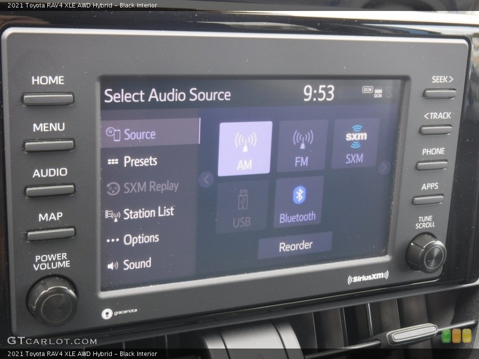 Black Interior Controls for the 2021 Toyota RAV4 XLE AWD Hybrid #146575795