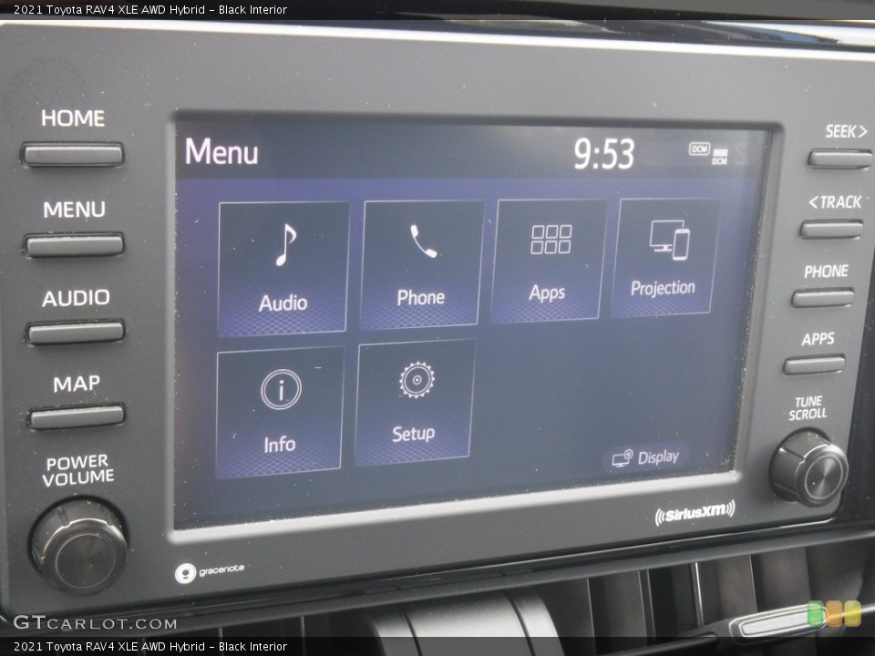 Black Interior Controls for the 2021 Toyota RAV4 XLE AWD Hybrid #146575813