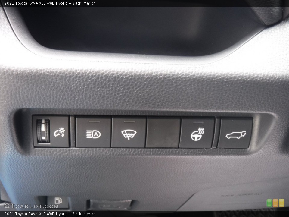 Black Interior Controls for the 2021 Toyota RAV4 XLE AWD Hybrid #146576102