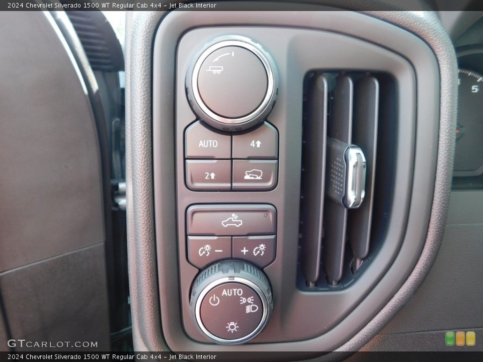 Jet Black Interior Controls for the 2024 Chevrolet Silverado 1500 WT Regular Cab 4x4 #146576584