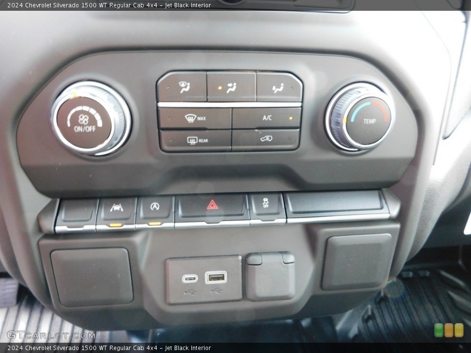 Jet Black Interior Controls for the 2024 Chevrolet Silverado 1500 WT Regular Cab 4x4 #146576675