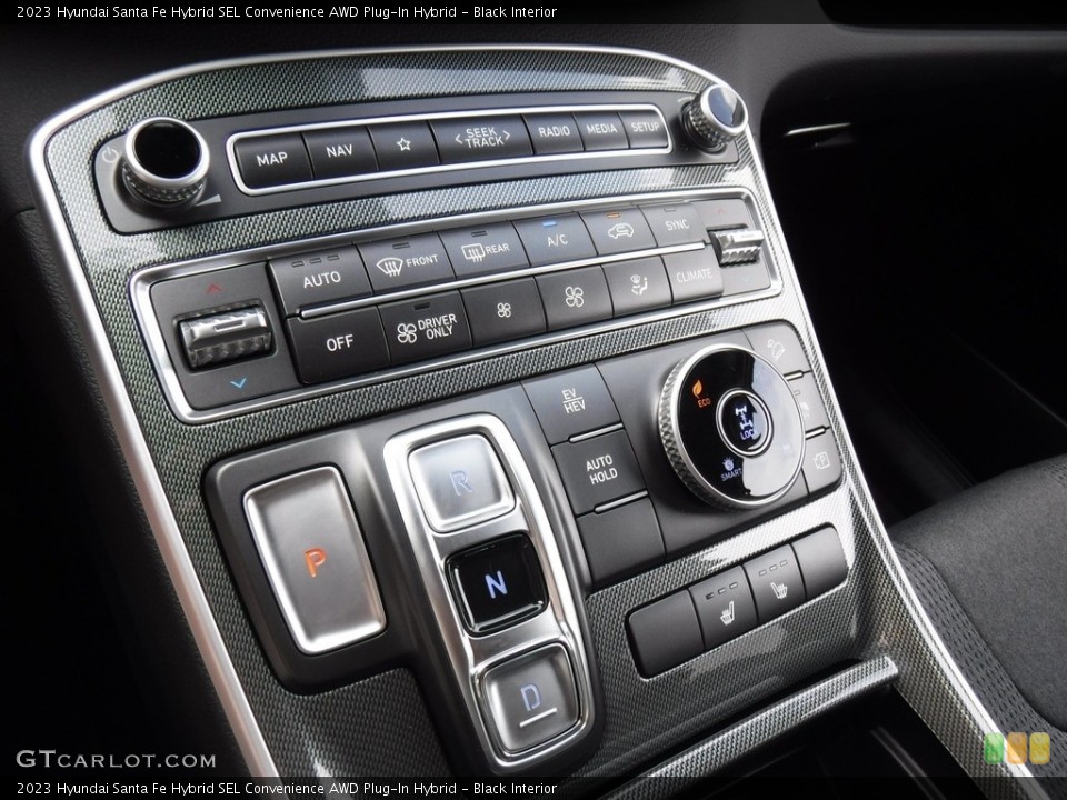 Black Interior Controls for the 2023 Hyundai Santa Fe Hybrid SEL Convenience AWD Plug-In Hybrid #146580093