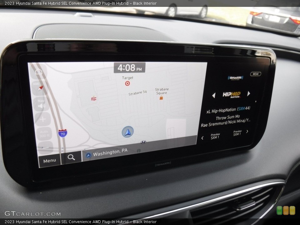 Black Interior Navigation for the 2023 Hyundai Santa Fe Hybrid SEL Convenience AWD Plug-In Hybrid #146580098