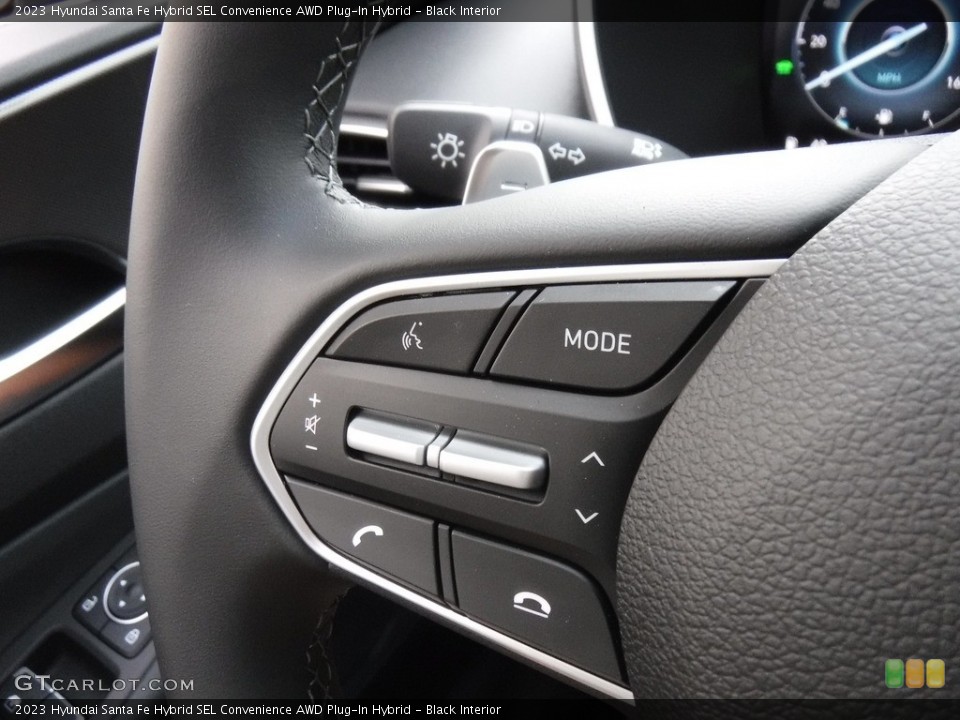 Black Interior Steering Wheel for the 2023 Hyundai Santa Fe Hybrid SEL Convenience AWD Plug-In Hybrid #146580114