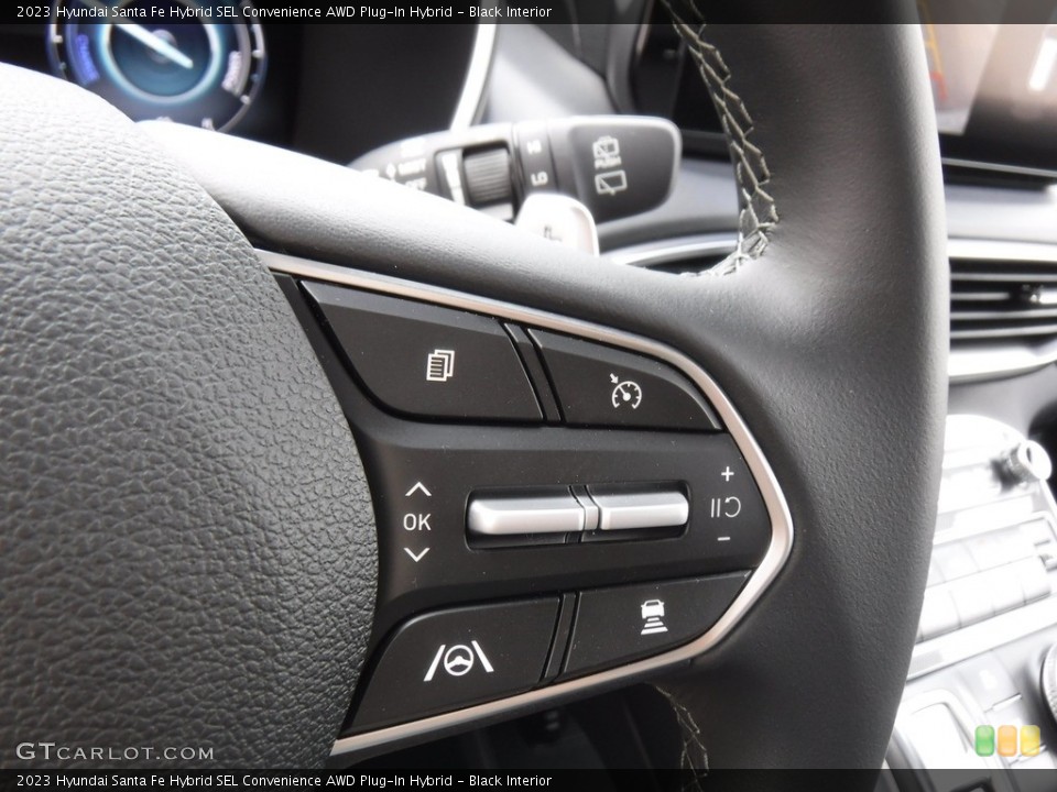 Black Interior Steering Wheel for the 2023 Hyundai Santa Fe Hybrid SEL Convenience AWD Plug-In Hybrid #146580120