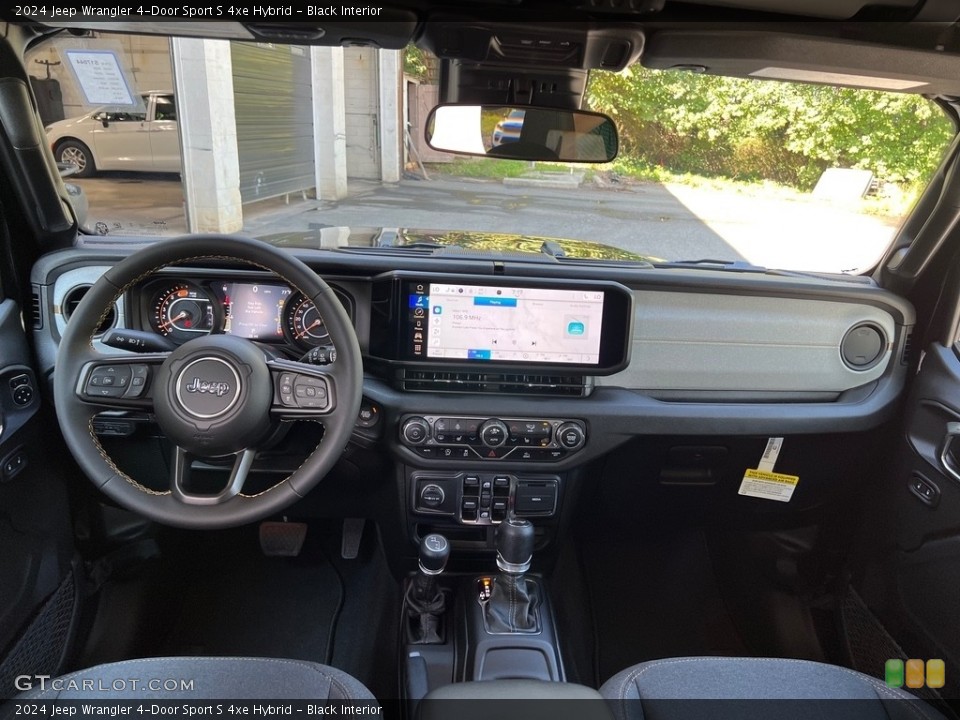 Black Interior Dashboard for the 2024 Jeep Wrangler 4-Door Sport S 4xe Hybrid #146587768