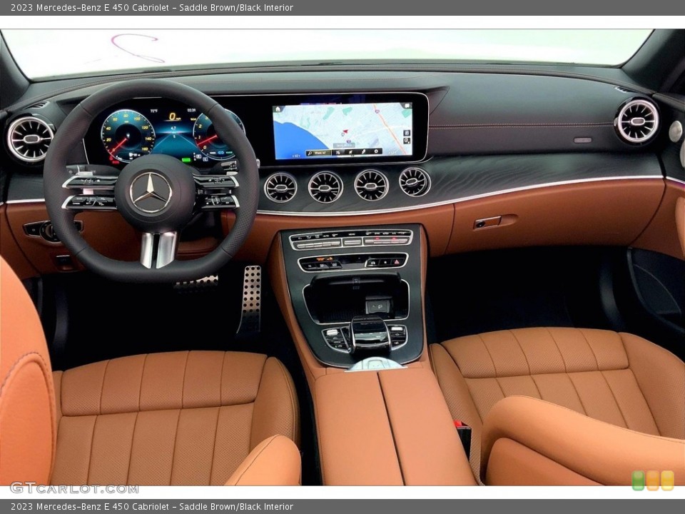 Saddle Brown/Black Interior Dashboard for the 2023 Mercedes-Benz E 450 Cabriolet #146587785