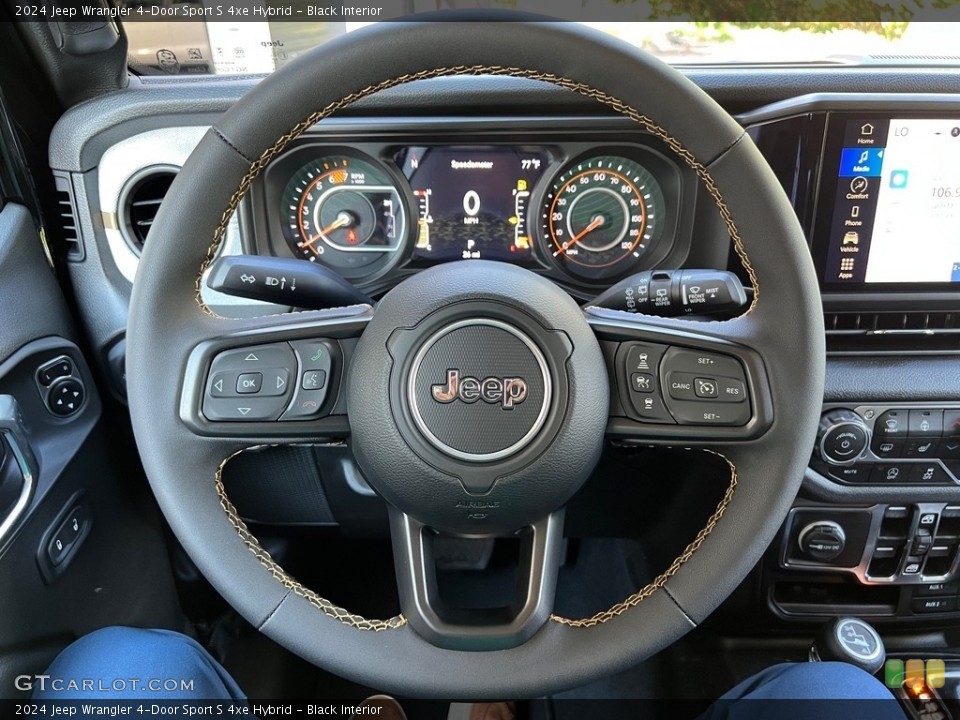 Black Interior Steering Wheel for the 2024 Jeep Wrangler 4-Door Sport S 4xe Hybrid #146587984