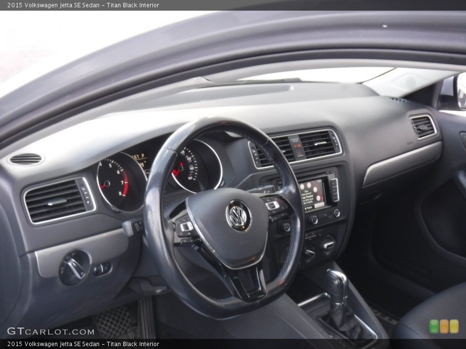 Titan Black Interior Dashboard for the 2015 Volkswagen Jetta SE Sedan #146588954