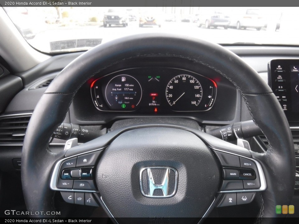 Black Interior Steering Wheel for the 2020 Honda Accord EX-L Sedan #146589430