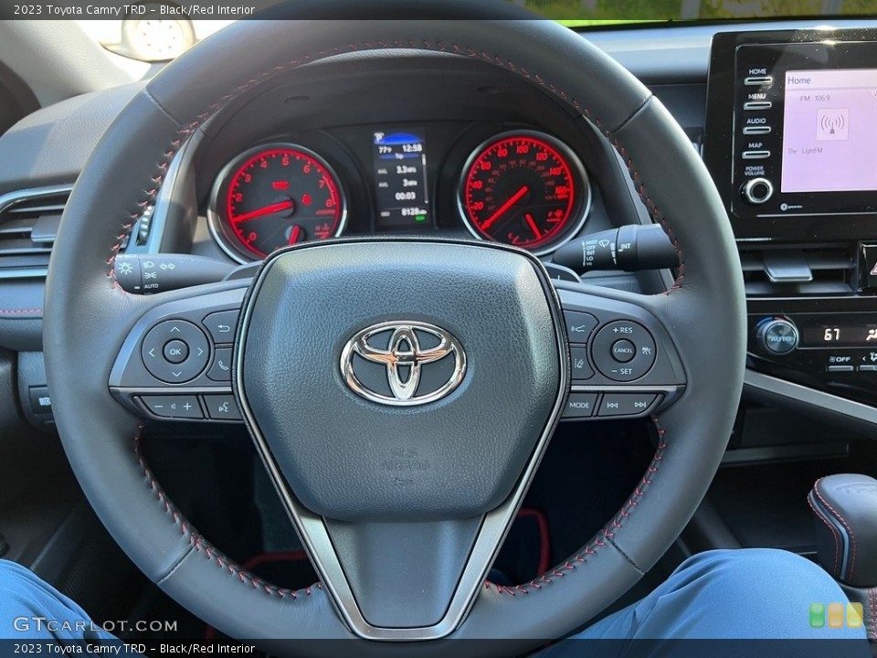 Black/Red Interior Steering Wheel for the 2023 Toyota Camry TRD #146590403