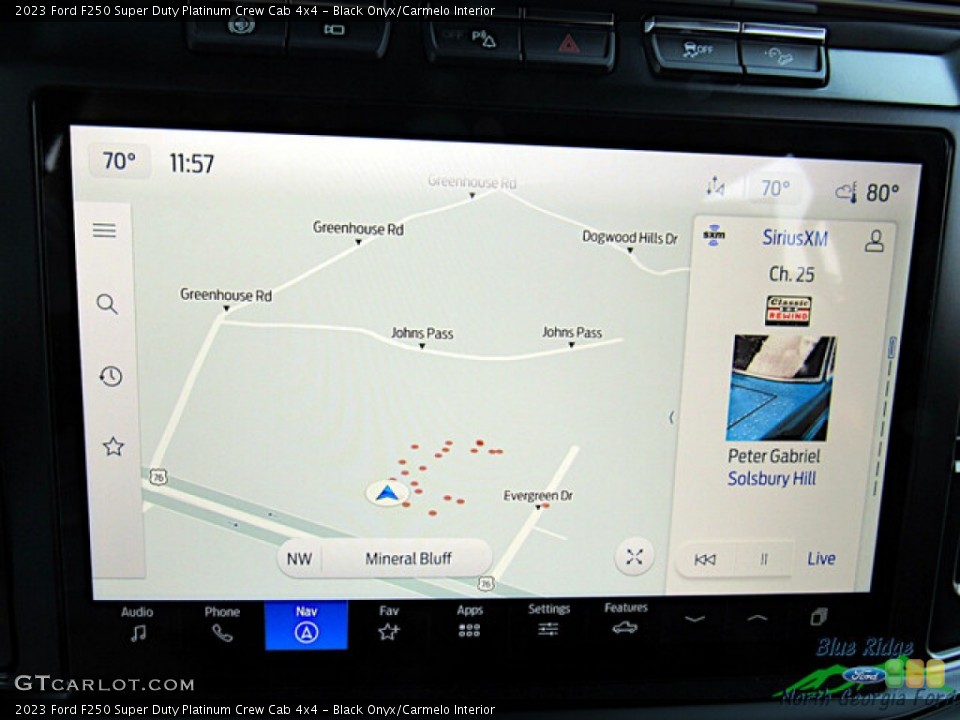 Black Onyx/Carmelo Interior Navigation for the 2023 Ford F250 Super Duty Platinum Crew Cab 4x4 #146591858