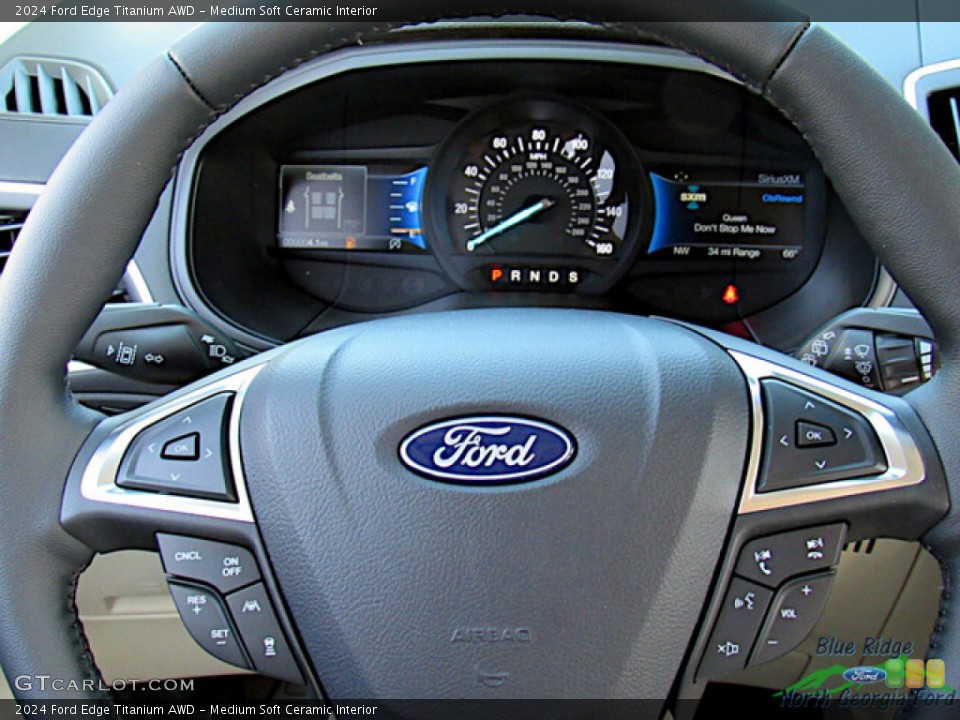 Medium Soft Ceramic Interior Steering Wheel for the 2024 Ford Edge Titanium AWD #146592333