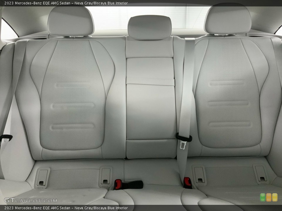 Neva Gray/Biscaya Blue Interior Rear Seat for the 2023 Mercedes-Benz EQE AMG Sedan #146593337