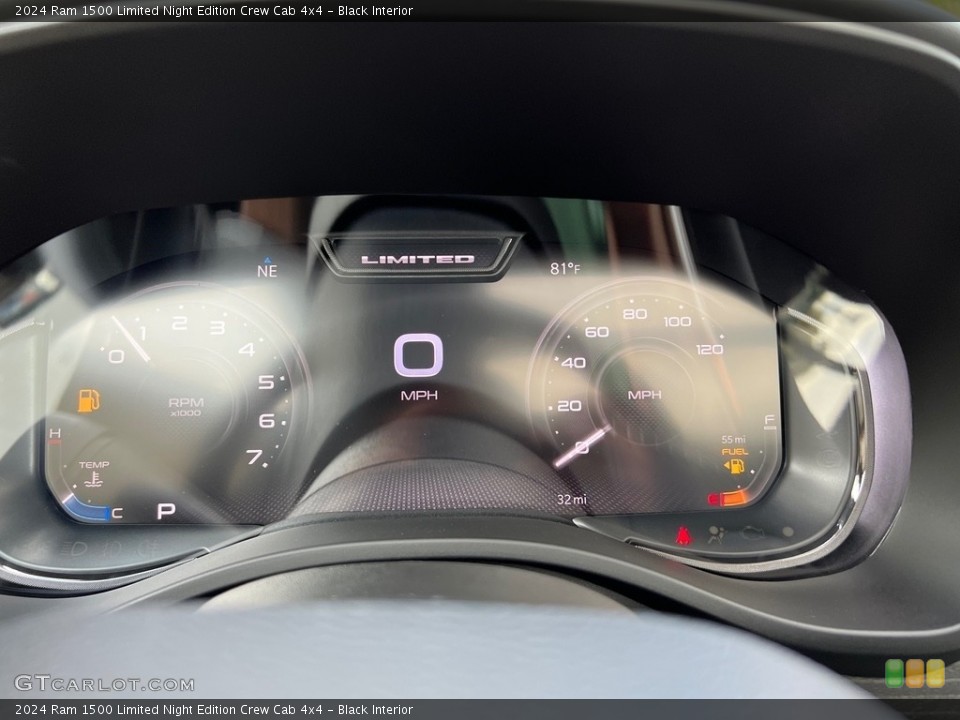 Black Interior Gauges for the 2024 Ram 1500 Limited Night Edition Crew Cab 4x4 #146593494