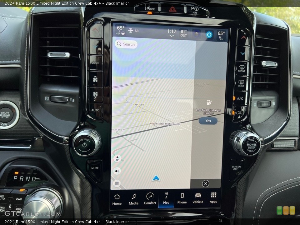 Black Interior Navigation for the 2024 Ram 1500 Limited Night Edition Crew Cab 4x4 #146593564