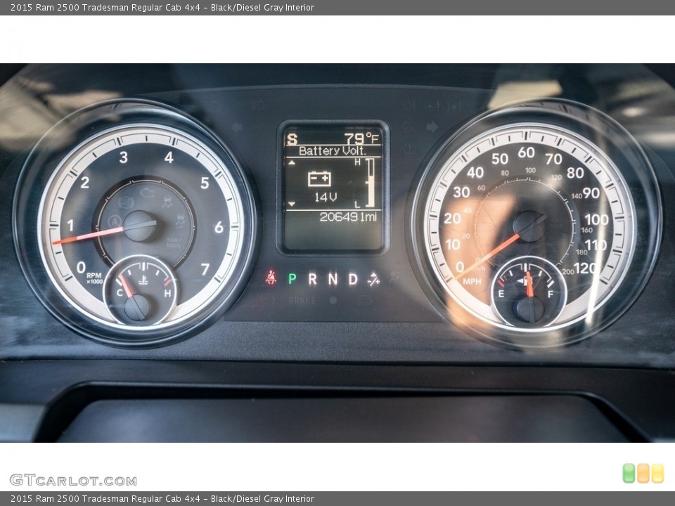 Black/Diesel Gray Interior Gauges for the 2015 Ram 2500 Tradesman Regular Cab 4x4 #146594177