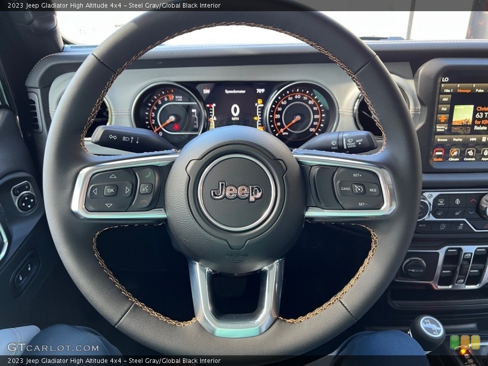 Steel Gray/Global Black Interior Steering Wheel for the 2023 Jeep Gladiator High Altitude 4x4 #146595063