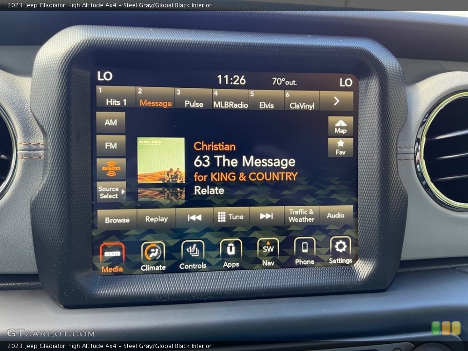 Steel Gray/Global Black Interior Audio System for the 2023 Jeep Gladiator High Altitude 4x4 #146595101